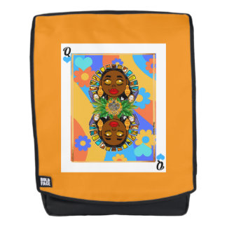Oshun Retro Veve Floral Playing Card Backpack