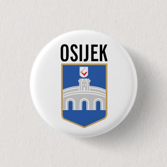 Osijek coat of arms, Croatia 1 Inch Round Button (Front)