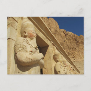 Osirian statues of Hatshepsut at her tomb Postcard