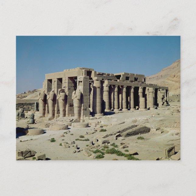 Osiride figures Ramesses II  flanking the walls Postcard (Front)