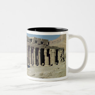 Osiride figures Ramesses II  flanking the walls Two-Tone Coffee Mug