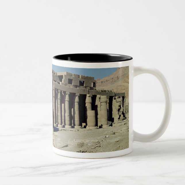 Osiride figures Ramesses II  flanking the walls Two-Tone Coffee Mug (Right)