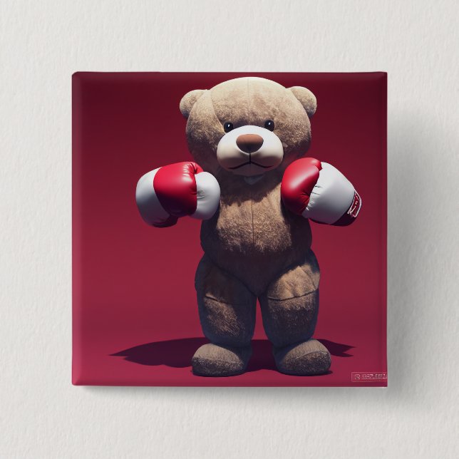 Osito  boxeador 2 inch square button (Front)
