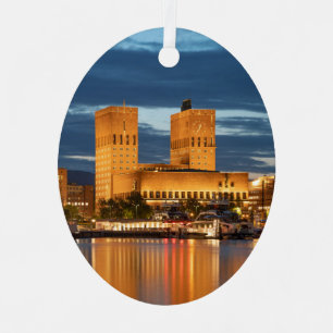 Oslo City Hall Norway Metal Ornament