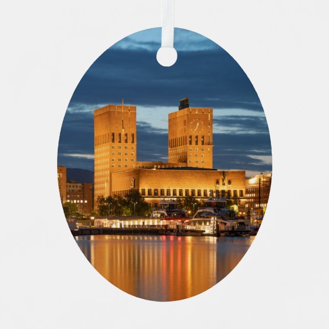 Oslo City Hall Norway Metal Ornament (Front)
