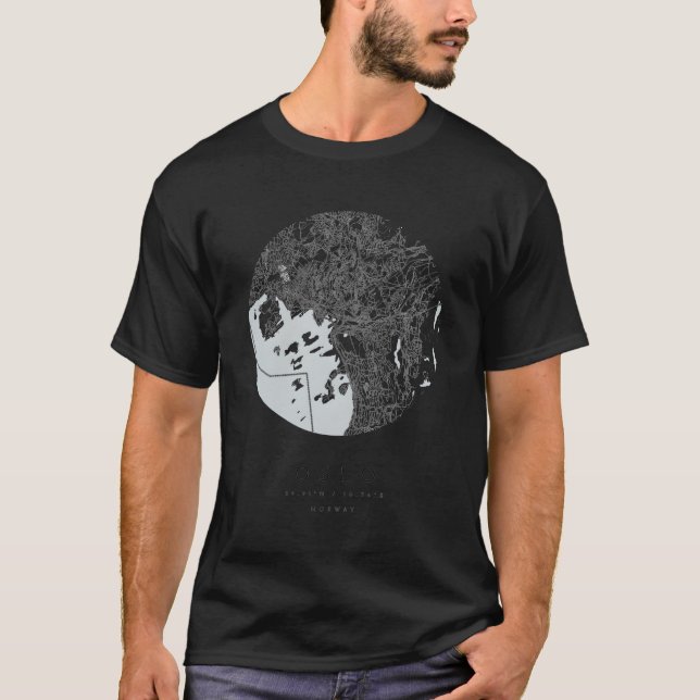 Oslo Coordinates Map Hometown T-Shirt (Front)