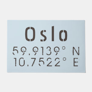 Oslo Latitude and Longitude Doormat