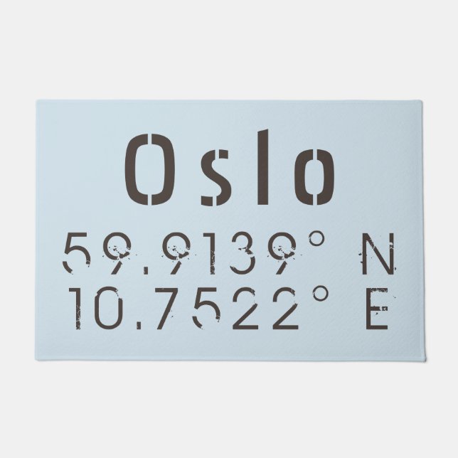 Oslo Latitude and Longitude Doormat (Front)