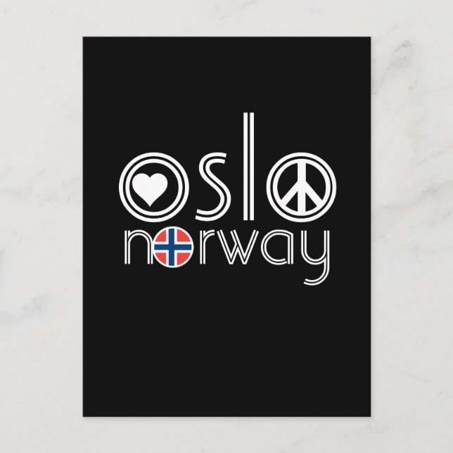 Oslo Norvège Love Peace Carte postale 1 (Devant)