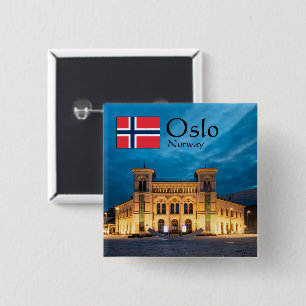 Oslo Norway 2 Inch Square Button