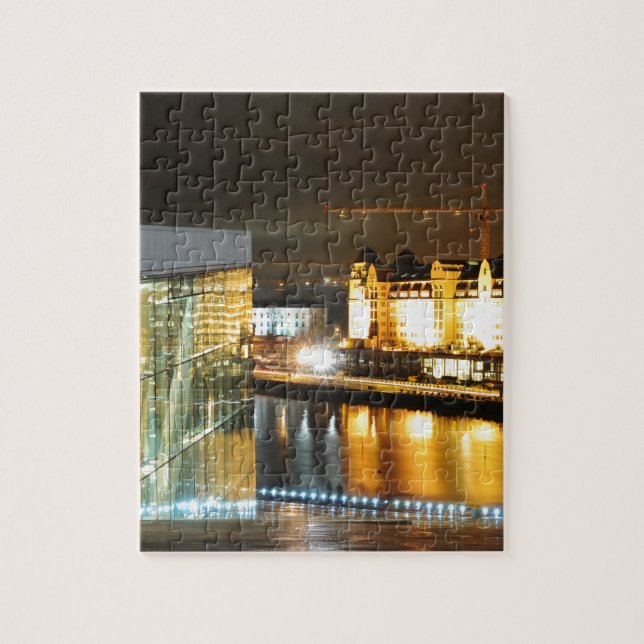 Oslo, Norway at night Jigsaw Puzzle (Vertical)