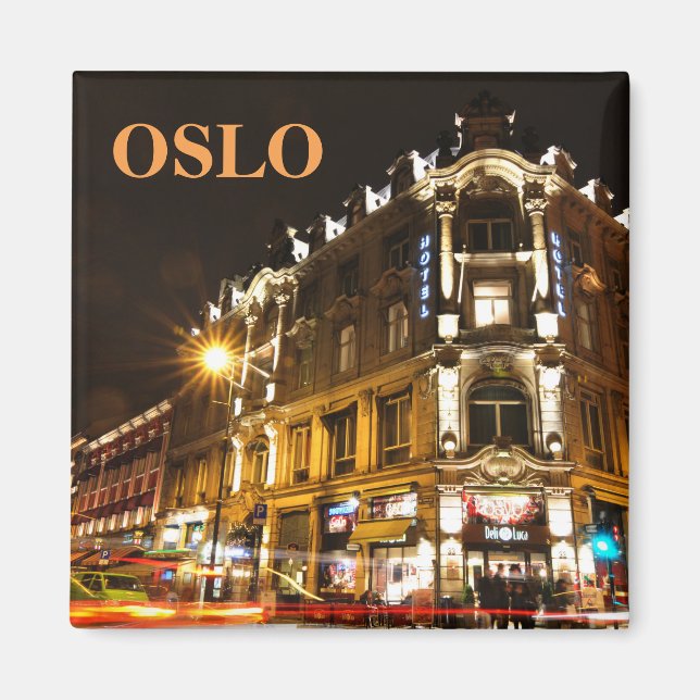 Oslo, Norway at night Magnet (Front)