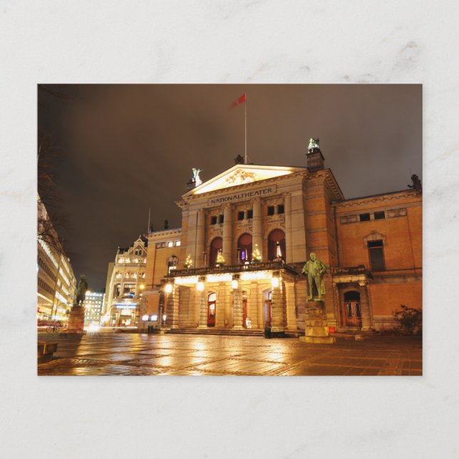 Oslo, Norway at night Postcard (Front)