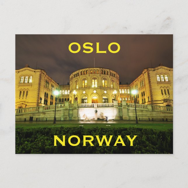 Oslo, Norway at night Postcard (Front)