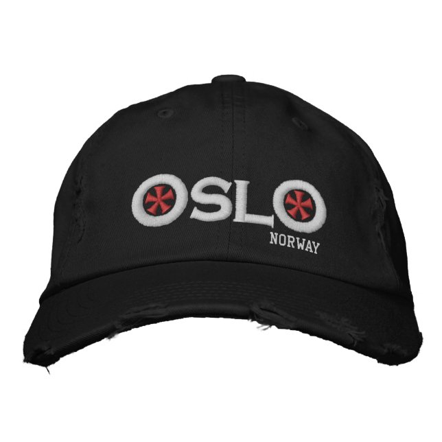 Oslo Norway Embroidered Baseball Hat (Front)
