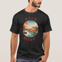 Oslo Norway Retro Distressed Circle