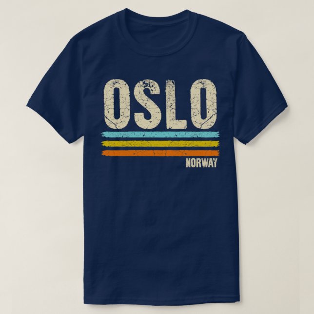 Oslo Norway Retro T-Shirt (Design Front)