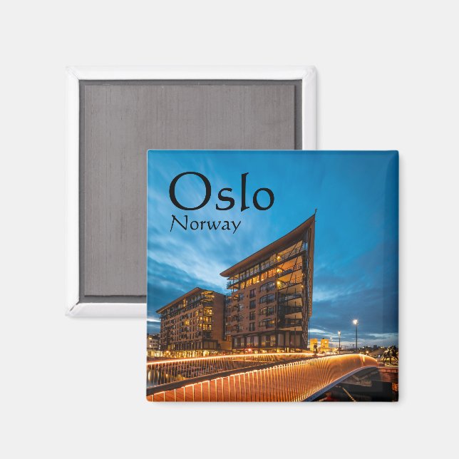 Oslo Norway Souvenir Magnet (Front/Back)