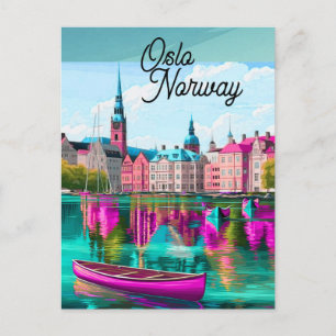 Oslo Norway Travel Postcard Art, Oslo Postcard, No