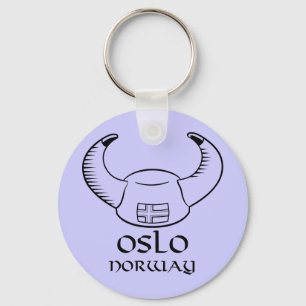 Oslo Norway Viking Hat Keychain