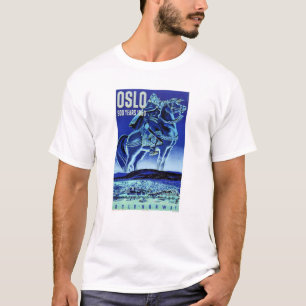 Oslo Norway Vintage Travel Poster Restored T-Shirt