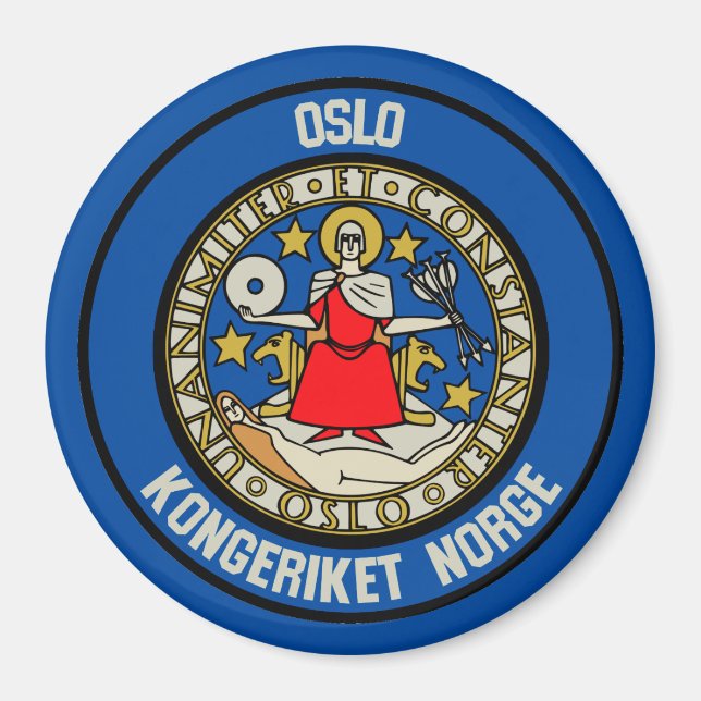 Oslo Round Emblem Magnet (Front)