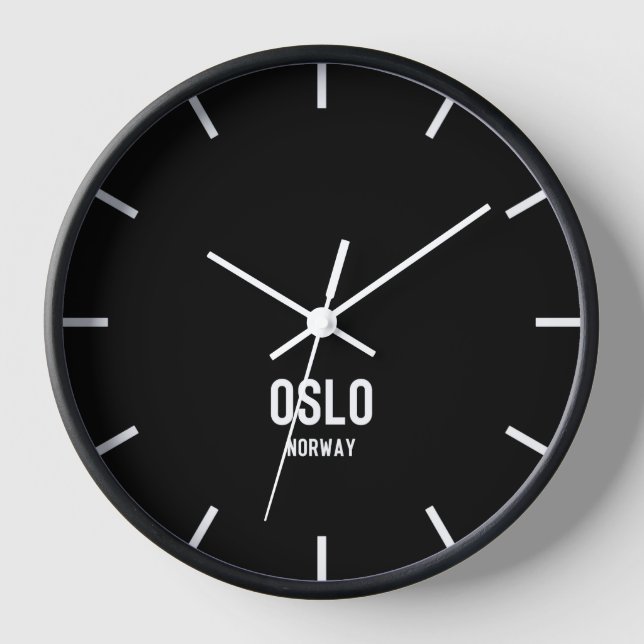 Oslo Time Zone Newsroom Wall Clock  (Front)