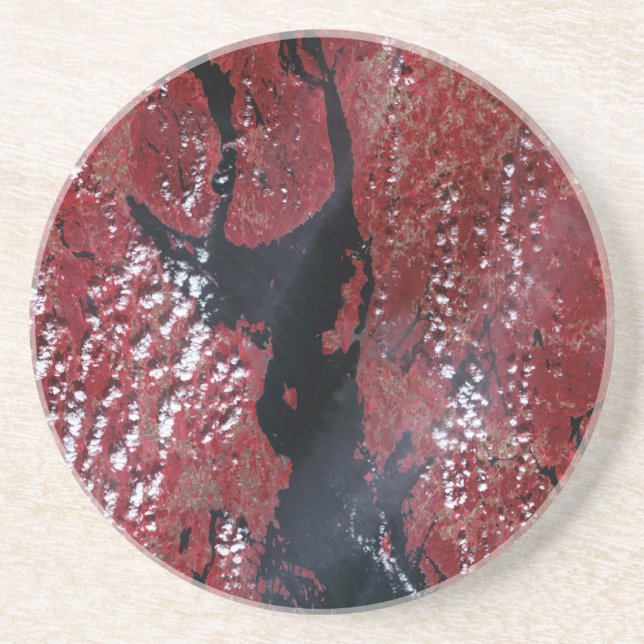 Oslofjorden, Norvège Dessous de verre de grès (Devant)