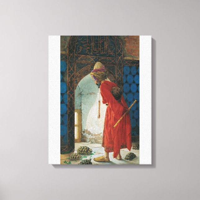 Osman Hamdi Bey The Tortoise Trainer Canvas Print (Front)
