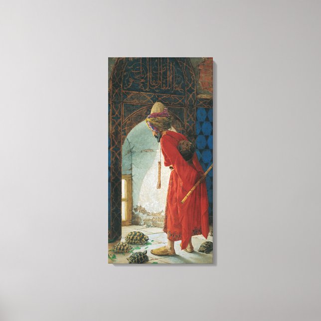 Osman Hamdi Bey The Tortoise Trainer Canvas Print (Front)