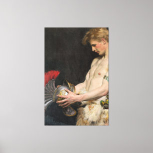 Osmar Schindler Germanic Warrior with Helmet (1902 Canvas Print