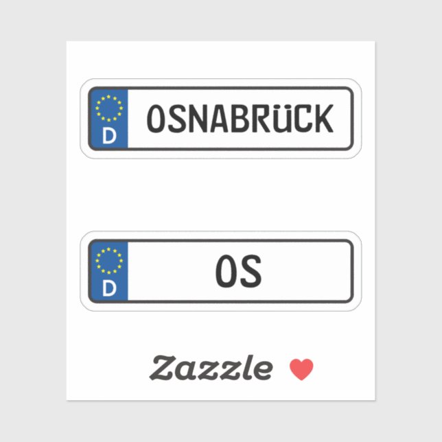 Osnabruck kennzeichen, German Car License Plate (Sheet)