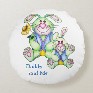 OSo Cute "Daddy and Me" Bunny Round Pillow