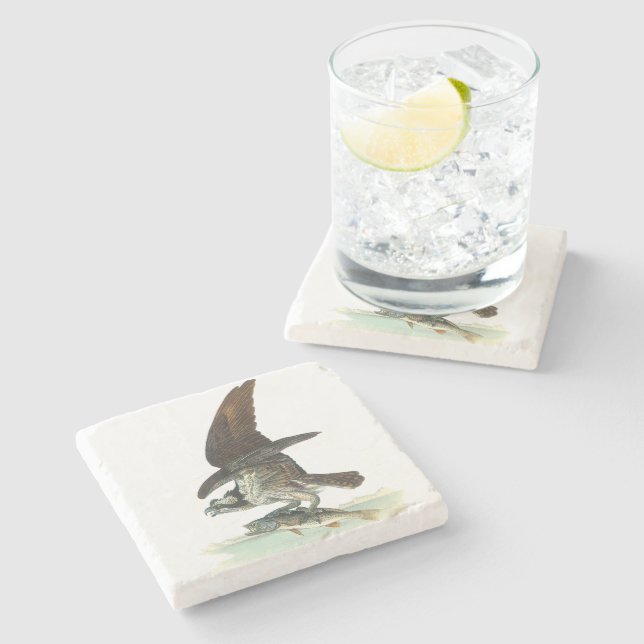 Osprey by Audubon Stone Coaster (Side)