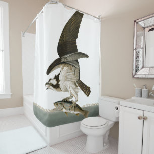 Osprey Fish Hawk Bird Ocean Audubon Shower Curtain