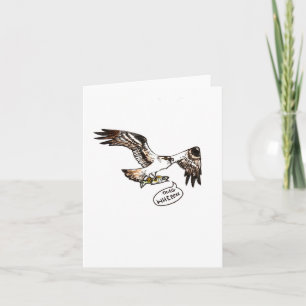 "osprey & fish," small, 4x5.6" blank greeting card