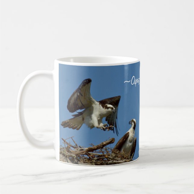 Osprey Hawks flying nest Mug (Left)