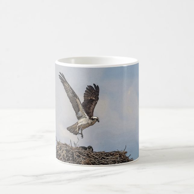 Osprey in a nest coffee mug (Center)