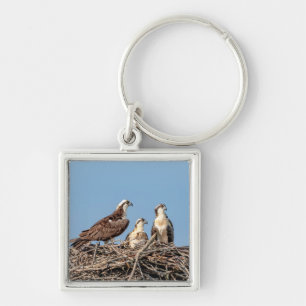 Osprey mom with her kids keychain