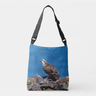 Osprey on the rocks crossbody bag