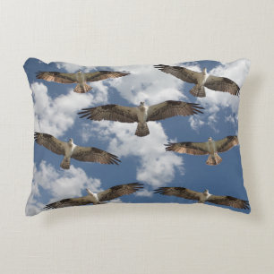 Osprey parade in the sky accent pillow