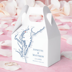 Osprey Point Wedding Rock Hall MD Map Treat Favor Box