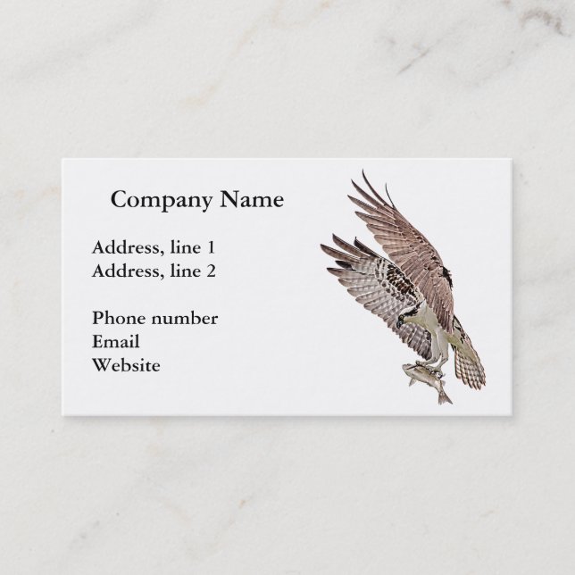 Osprey with a fish business card (Front)