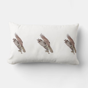 Osprey with a fish lumbar pillow