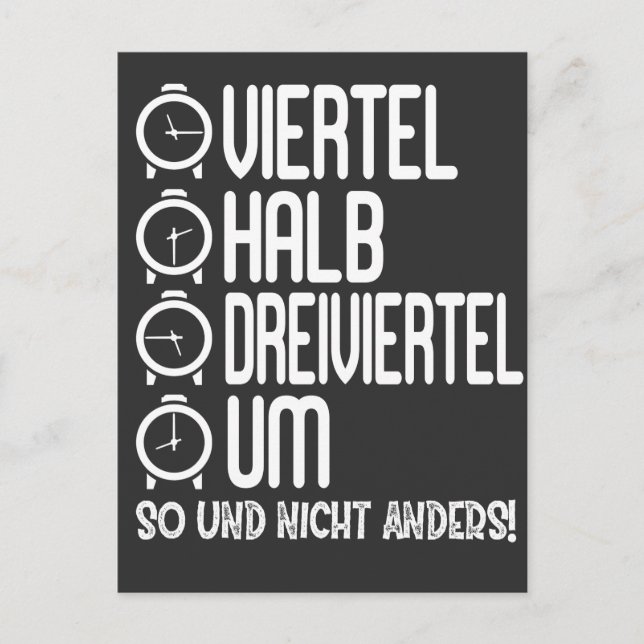 Ossi Ostdeutsche Uhrzeit Ossi Viertel Halb Um Uhr Postcard (Front)