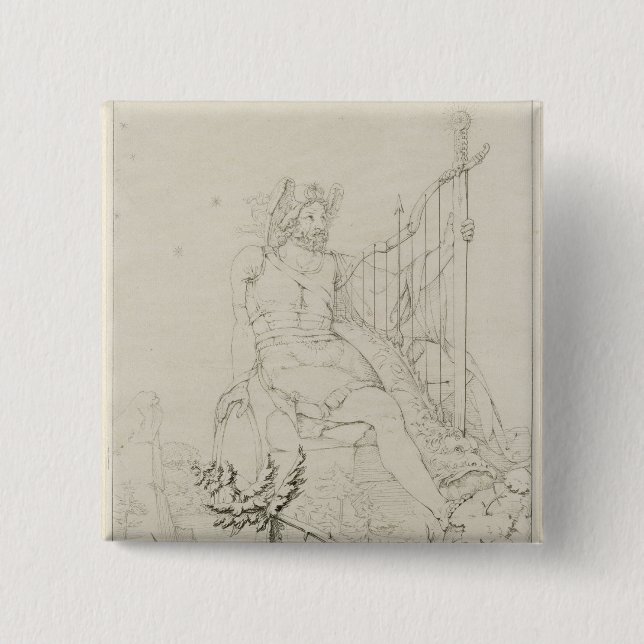 Ossian, 1804-5 2 inch square button (Front)