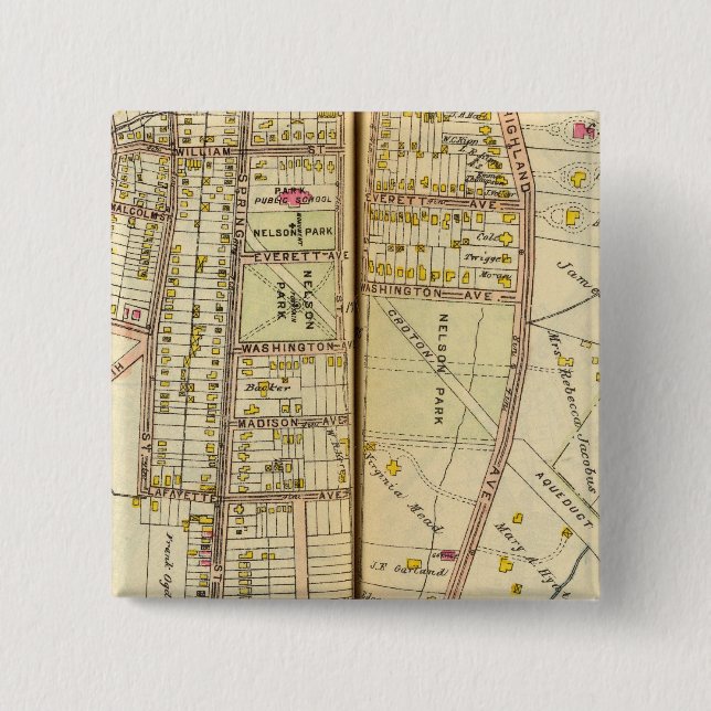 Ossining, New York 2 Inch Square Button (Front)