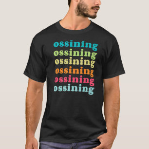 Ossining New York NY Colourful Repeating Text T-Shirt
