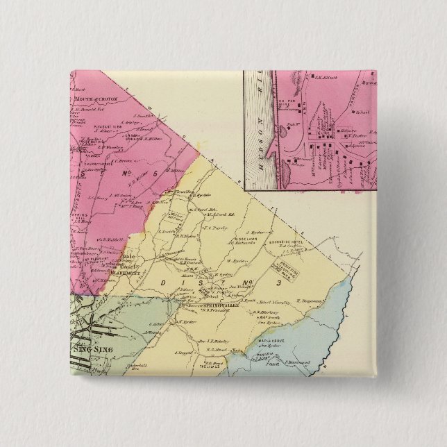 Ossining, Sparta 2 Inch Square Button (Front)