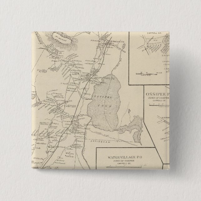 Ossipee, Carroll Co 2 Inch Square Button (Front)